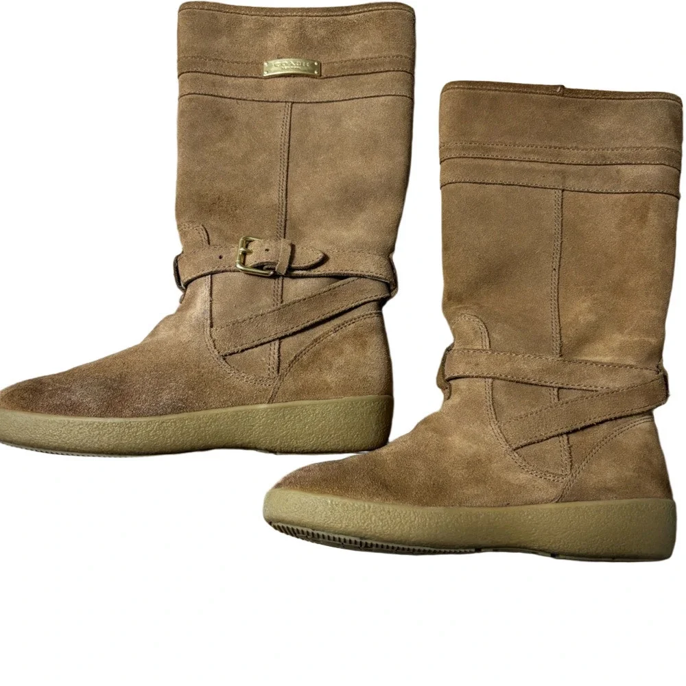 Coach Tan Suede Mid Calf Boots 6B